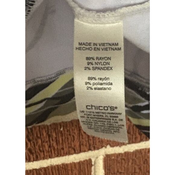 Weekends by Chico’s Colorful Long Sleeve Knit Top with Tie at Hem Size 3 (XL) - Picture 3 of 3